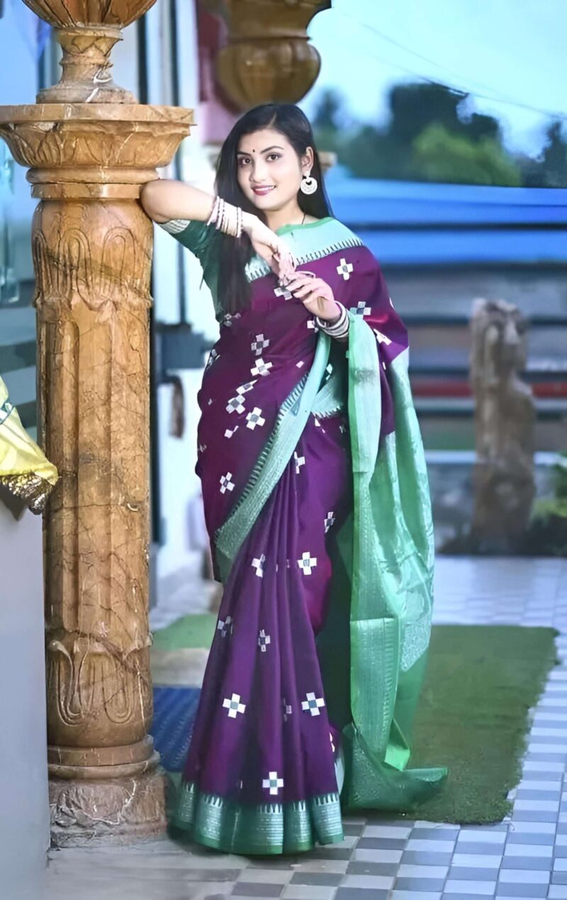 Embroidered Banarasi Satin Saree