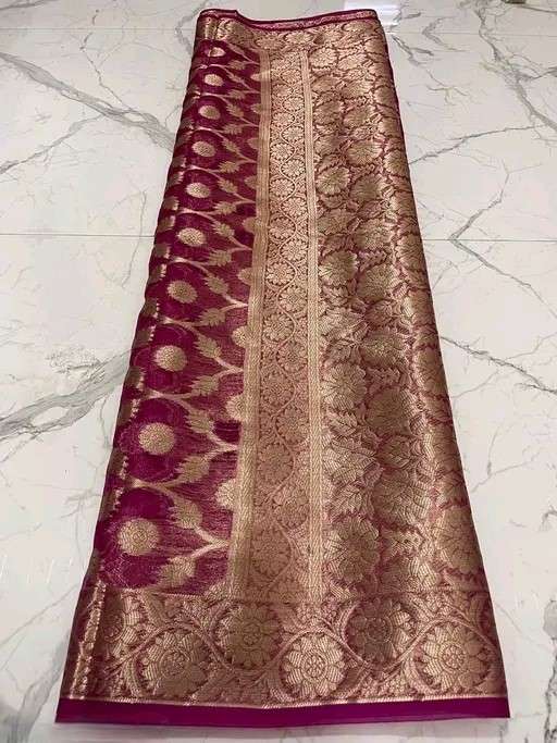 Organza Zari Saree ( Maroon or Burgundy )