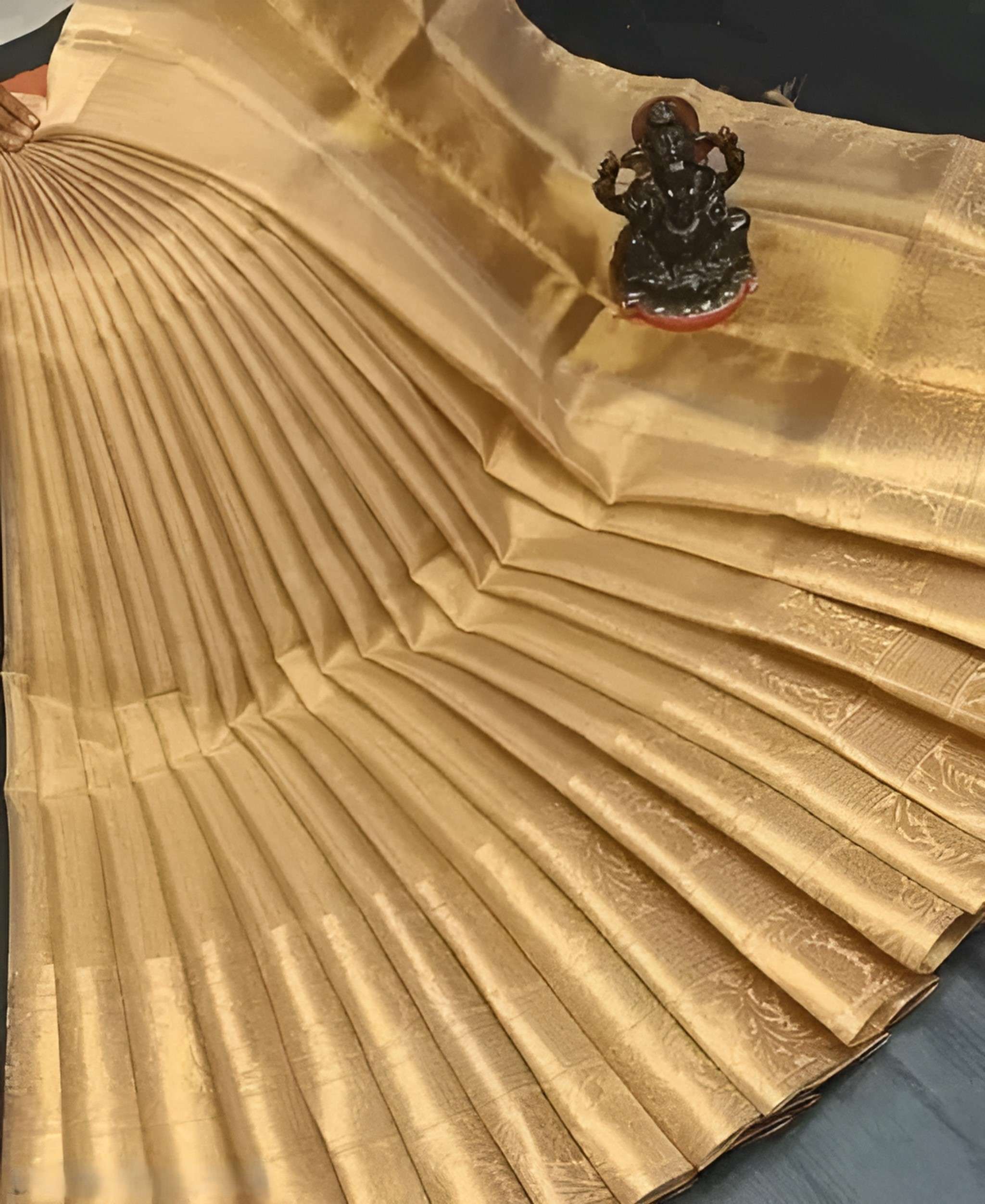Elegant Gold Tissue Silk Saree - Perfect for Party Wear | SHSTORE - Image 3